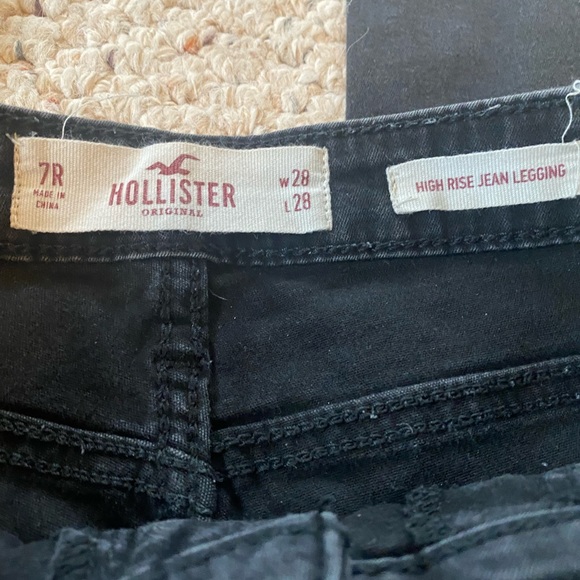 Hollister Black High Rise High Waisted High Waist Leggings Skinny Jeans Sz 7R/28 - Picture 5 of 14